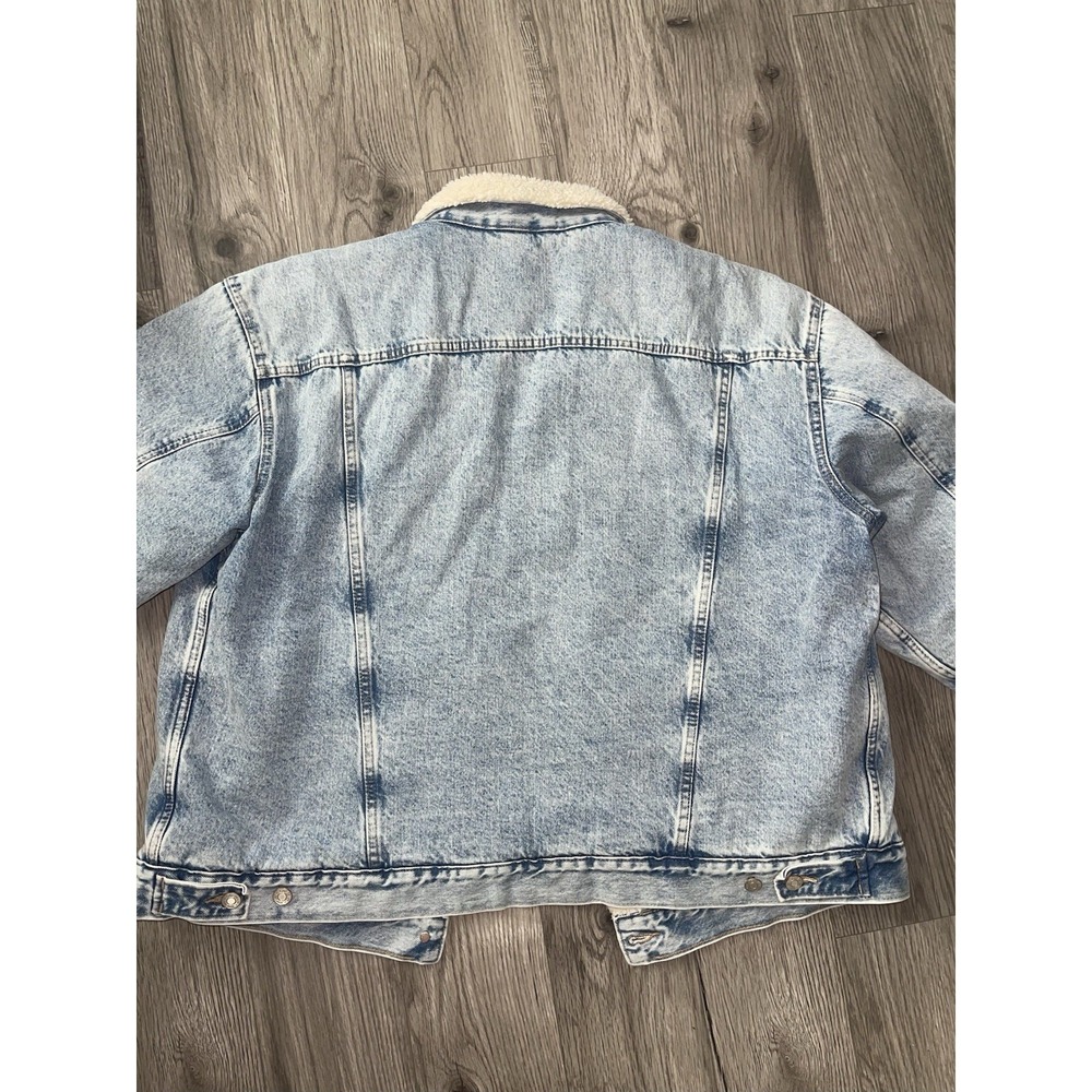 GAP Oversized Sherpa-Lined Icon Denim Jacket Size XL Unisex - Vintage Vibes - Picture 9 of 9